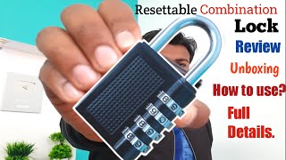 Metal Resettable Combination Lock REVIEW and UNBOXING  Padlock  by Shopping Guruji [upl. by Auberta671]