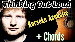 Ed Sheeran  Thinking Out Loud Karaoke Acoustic Guitar and Easy Chordskaraoke letra chords [upl. by Siroved]