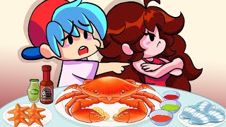 FRIDAY NIGHT FUNKIN vs King Crab Mukbang  FNF ANIMATION MUKBANG [upl. by Nairadas]