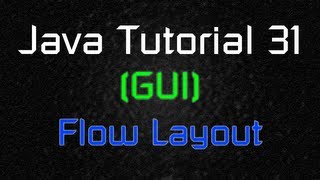 Java Tutorial 31 GUI  FlowLayout [upl. by Marola534]