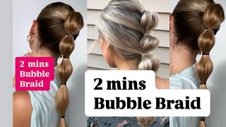 Easy 2 mins Bubble Braid tutorial braids [upl. by Aivatra]