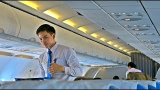 LAO AIRLINES HANDSOME CABIN CREW QV535 Flight Review VientianeSingapore VTE SIN [upl. by Yrogerg]