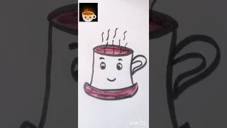 How to draw a coffee  coffee drawing for kids YouTube short  yt short  drowning colouring [upl. by Kraul12]