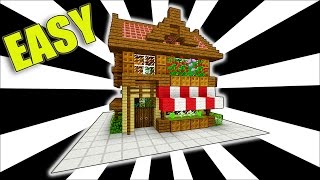 Minecraft How To Make a Shop  Easy Starter House Tutorial [upl. by Atirahc]