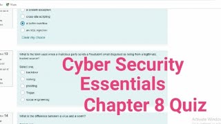 Cyber Security Essentials Chapter 8 Quiz  cyber security essentials chapter 8 quiz [upl. by Leynad850]