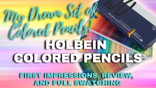 MY DREAM PENCILS  HOLBEIN COLORED PENCILS  First Impressions Review Full Swatching [upl. by Jake347]