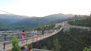 Crossing Gatlinburg SkyBridge amp Laying Down on Glass Bottom Walkway  NEW SkyLift Park Attraction [upl. by Stila345]