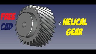 Freecad How to do Helical Gear Come fare Ingranaggio elicoidale [upl. by Eninahpets]