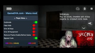 Specimen Zero Mod Menu Version 111 [upl. by Cohe]