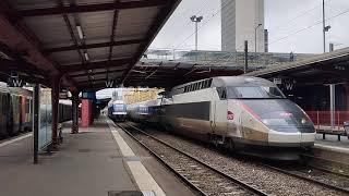 Départ dun TGV inouï réseau en gare de Nancy Ville en direction de Nice [upl. by Araldo302]