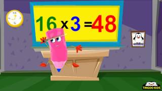 School Tutorial  16 Times Table Song  Kids Songs With Lyrics [upl. by Idnal]