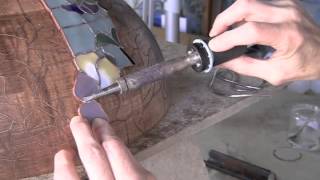 Demonstration How to Make a LeadedGlass Lampshade [upl. by Rolland]