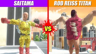 Saitama vs Rod Reiss Titan  Animal Revolt Battle Simulator [upl. by Fechter]