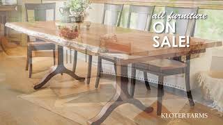 Handcrafted Hardwood Furniture  Kloter Farms September Sale [upl. by Llenrap]