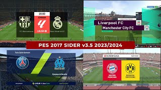 PES 2017 SIDER v35 20232024 [upl. by Dahsraf]