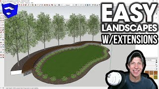 Easy LANDSCAPES in SketchUp with FREE EXTENSIONS [upl. by Ylevol]