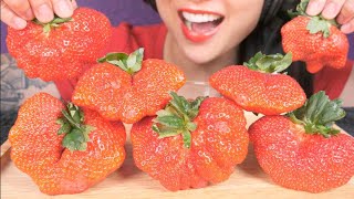 GIANT STRAWBERRIES CHOCOLATE SAUCE ASMR EATING SOUNDS NO TALKING  SASASMR [upl. by Baldridge]