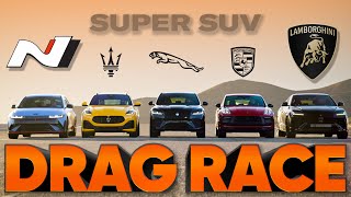 Ioniq 5 N v Urus Performante v Macan GTS v FPace SVR v Grecale Trofeo — Cammisa Ultimate Drag Race [upl. by Trainor]