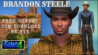 Sims 4 Brandon Steele Free Cowboy Sim Download [upl. by Lomasi]