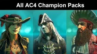 AC4 Multiplayer All Champion pack costumes Assassins Creed 4 customization [upl. by Anyd]