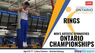 FRIDAY  RINGS  2019 Mens Artistic Gymnastics Ontario Championships [upl. by Yllak147]