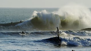 Huge Surf in Santa Barbara California  Backwash at Sandspit [upl. by Annovahs]