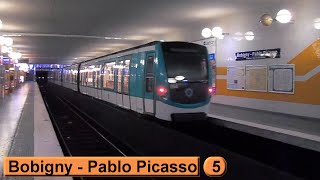 Bobigny  Pablo Picasso  Ligne 5  Métro de Paris  RATP MF01  MF67  2015 [upl. by Yrocej]