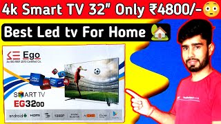 4K Smart TV 32 Inch Only ₹4800 😳  Best Led TV For Home 🏡  UnboxForU ledtv viralvideo [upl. by Jessamyn]