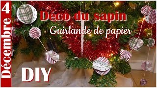 DIY Noël  Déco du sapin  Une guirlande de papier  Simple [upl. by Aerda517]