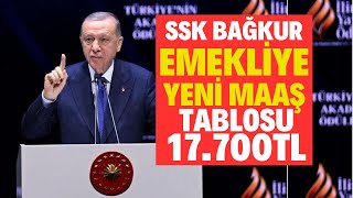 YENİ EMEKLİ MAAŞLARI DEĞİŞTİ 17700TL SSK BAĞKUR 4A4B4C DUL YETİM ENGELLİ MAAŞLARI TEMMUZ ZAMMI [upl. by Ahsiekal]