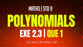 Exercise 23  Que 1  Chapter 2  Polynomials  Maths  Class 9 [upl. by Naoj]