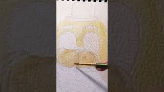 Drawing Golden Freddy with watercolours art fnaf goldenfreddy [upl. by Hunter930]