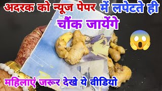 अदरक को न्यूज पेपर में लपेटते ही चौंक जायेंगेबहुत काम की टिपकिचन टिप्सKitchen TipsHacksTricks [upl. by Prober]