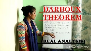 DARBOUX THEOREM  REAL ANALYSIS [upl. by Ikkir]