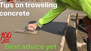 Tips on how to use a concrete trowel [upl. by Shorter]