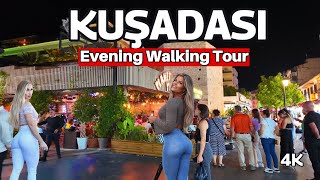 Exploring Kuşadası at NIGHT in 4K  Walking Tour 2024 [upl. by Adnalahs]