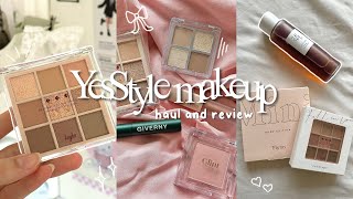 YESSTYLE makeup haul 💌  unboxing honest review swatches [upl. by Anyehs]