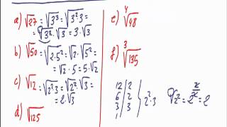 Matemáticas 4º ESO Extraer del radical los factores [upl. by Mitzl]