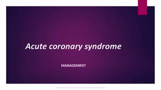 Tips for Acute coronary syndrome management [upl. by Porte]