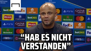 quotWie weh tut esquot Kompany reagiert auf Schmähgesänge  FC Bayern 01 Aston Villa  Champions League [upl. by Iden]