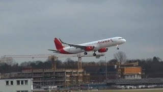 Avianca First A321 with Sharklets N692AV two view go around at Hamburg Airport [upl. by Edgell]