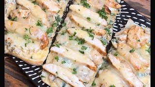 BAGUETTES CON POLLO EN SALSA ALFREDO SUPER RICO [upl. by Thenna]