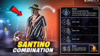 SANTINO  BEST  SKILL COMBINATION  FREE FIRE POWERFUL COMBO [upl. by Slohcin]