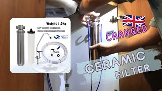 Under Sink Stainless Steel Water Filter Ceramic Cartridge Replacement Tutorial [upl. by Mac51]