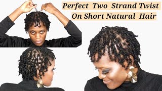 How To Do Two Strand Twists On Short Natural Hair For Beginners  Glow With Solange [upl. by Bathsheeb]