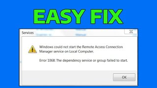 How To Fix Windows Error 1068 [upl. by Grider]