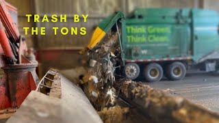 Watch Garbage trucks dumping Tons of Trash in the Hole [upl. by Reidar]