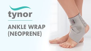 How to wear Tynor Ankle Wrap Neoprene to provide firm compression support to the ankle [upl. by Yancey]