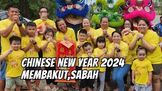 Chinese New Year 2024 di Kampung Sungai Damit MembakutSabah  Ada Artis Datang Open House [upl. by Ihcas]