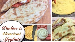 PIADINE E CRESCIONI SFOGLIATI con olio ricetta facile  TUTTI A TAVOLA [upl. by Atiek]